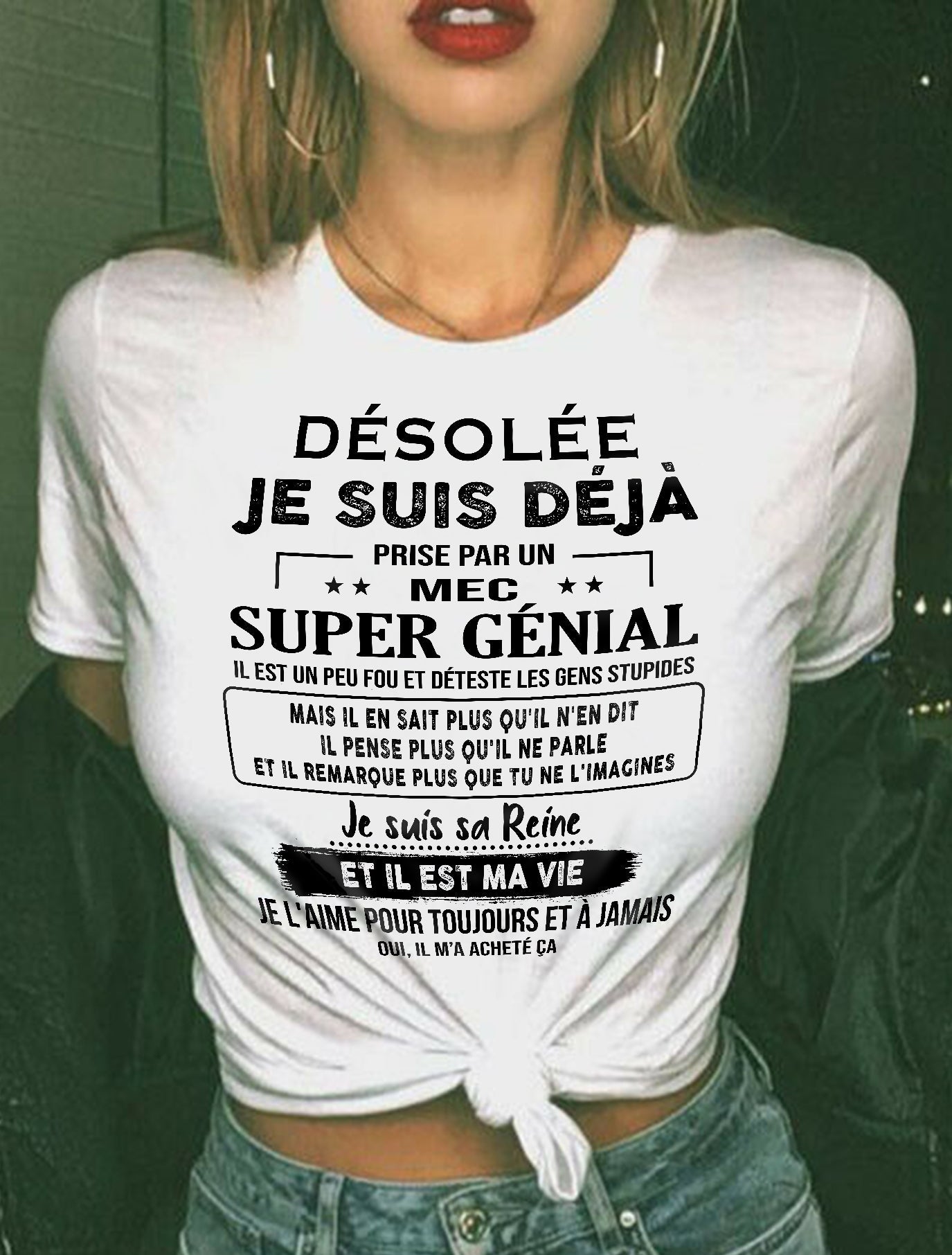 UN T-SHIRT MAGNIFIQUE POUR VOTRE FEMME - CADEAU DE LA PART DE SON MARI - frTOBY00 (SKUF04-14-00)