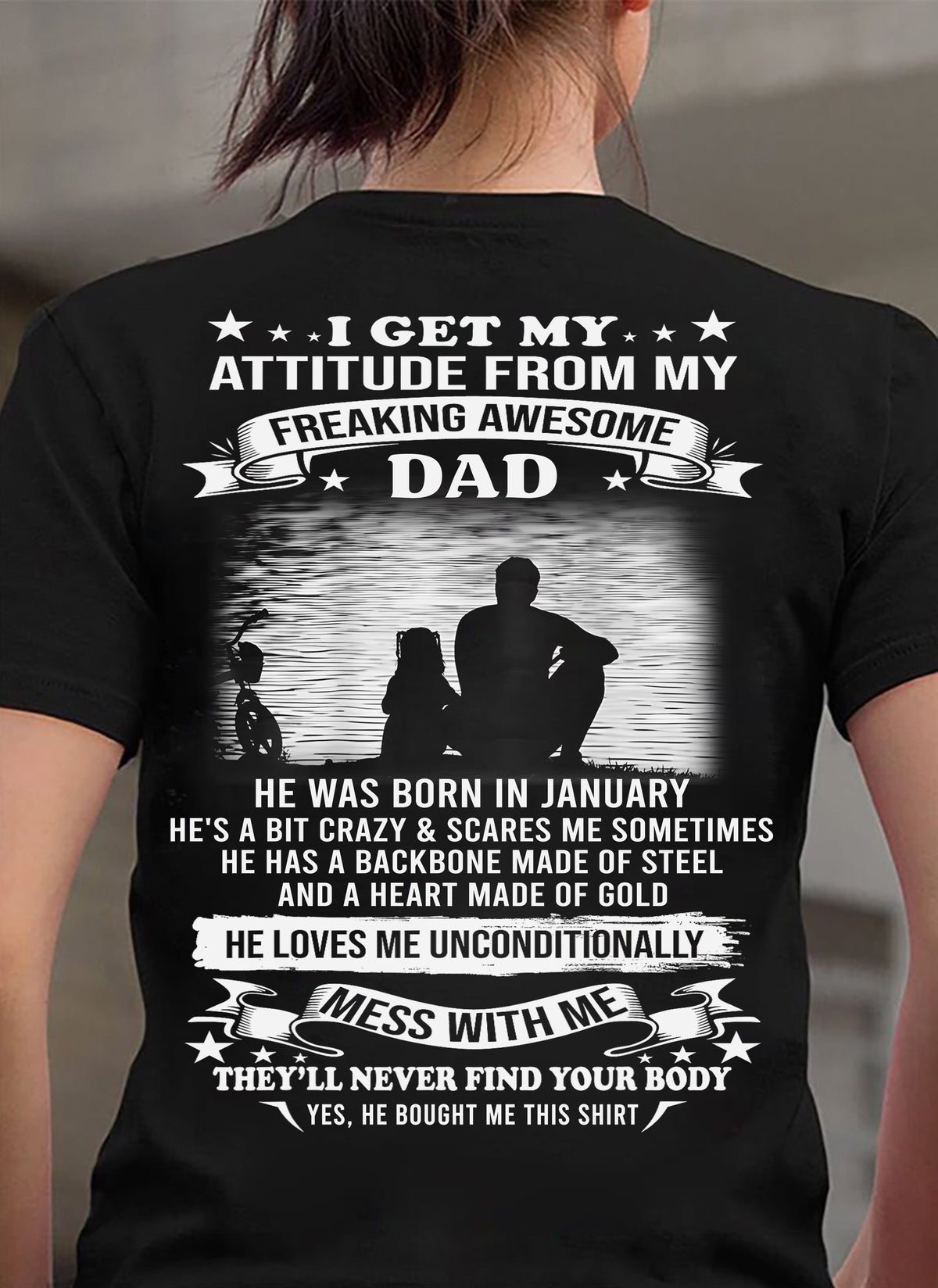 JANUARY, FREAKING AWESOME DAD - SHIRT FROM DAD - TOBY01 (SKU2604-188)