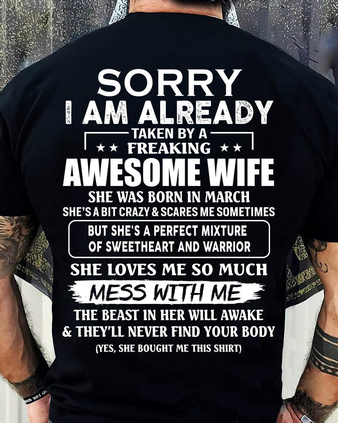 wife March - Perfect gift for husband from wife - TOBY03 (SKU68-86-03)