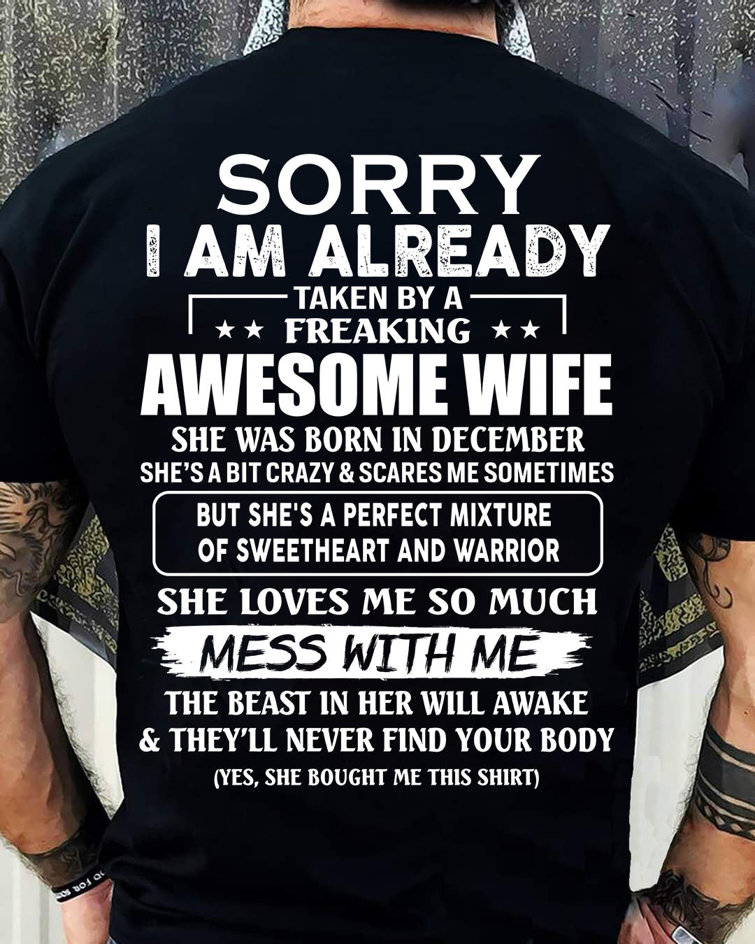 Wife December - Perfect gift for husband From Wife - TOBY12 (SKU68-86-12)