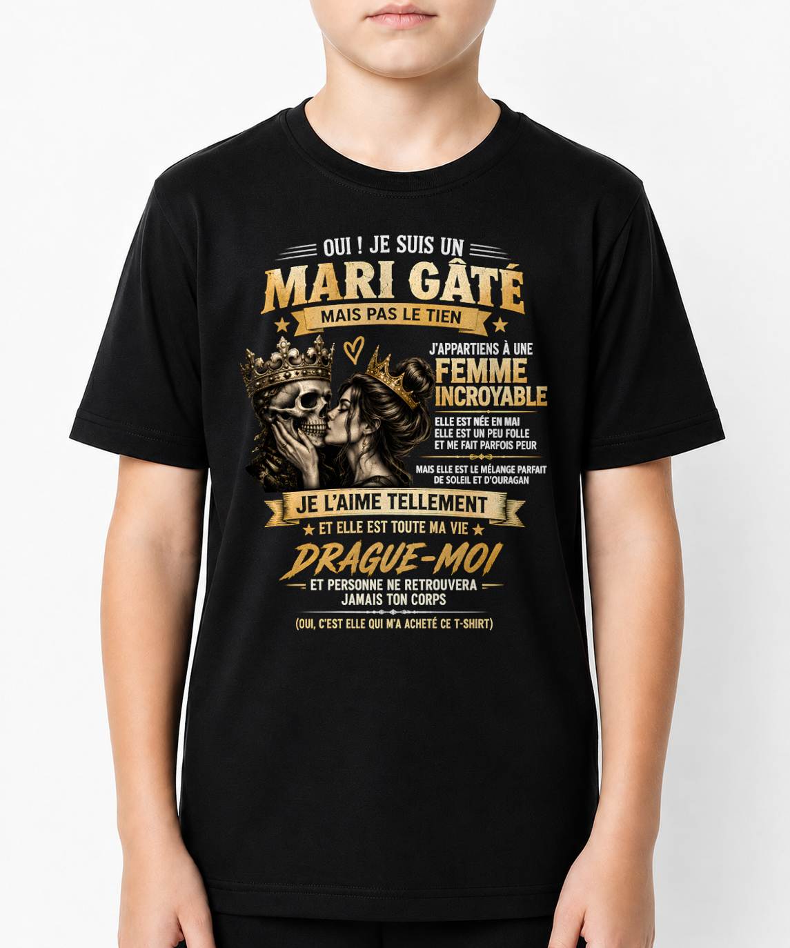 MAI, "JE SUIS UN VIEUX GRINCHEUX GÂTÉ, MAIS PAS LE VÔTRE" - Cadeau pour mari offert par sa femme - TOBY05 (SKU2610-398-05)