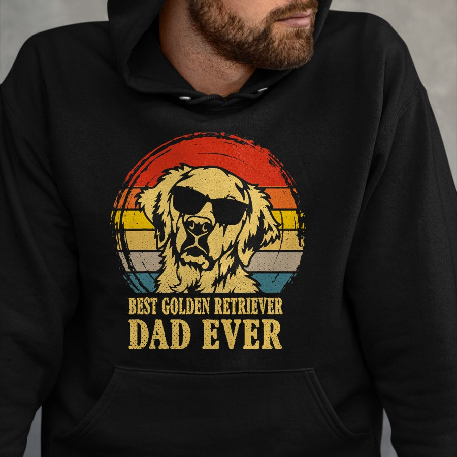 Dog Love Shirt, Dog Lover Gift T-Shirt/Hoodie/Sweatshirt HLT00 - Vintage Best Golden Retriever Dad Ever I Love My Dog T-Shirt