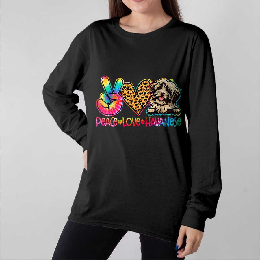 Dog Love Shirt, Dog Lover Gift T-Shirt/Hoodie/Sweatshirt HLT00 - Peace Love Havanese Tie Dye Dog Lover T-Shirt