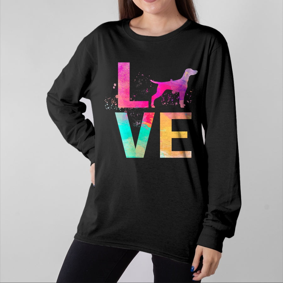 Dog Love Shirt, Dog Lover Gift T-Shirt/Hoodie/Sweatshirt HLT00 - Colorful Vizsla Dog Mom Gifts Vizsla T-Shirt