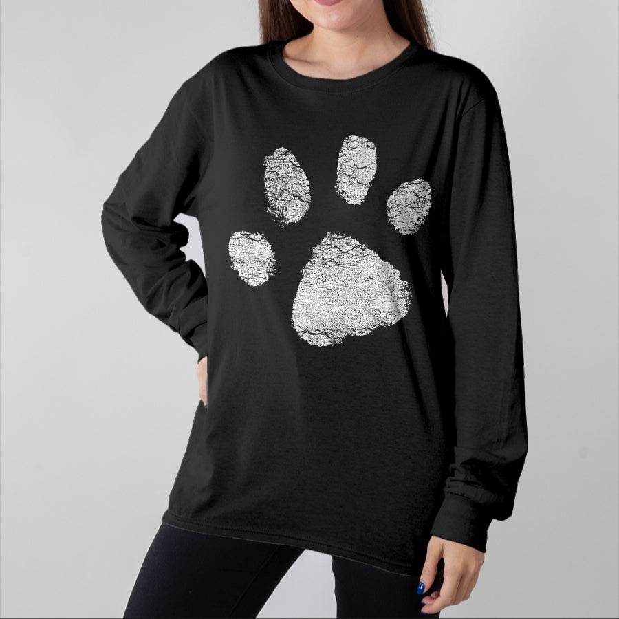 Dog Love Shirt, Dog Lover Gift T-Shirt/Hoodie/Sweatshirt HLT00 - Dog Lovers Long Sleeve Shirt Women Men Paw Print Dog Mom Long Sleeve T-Shirt