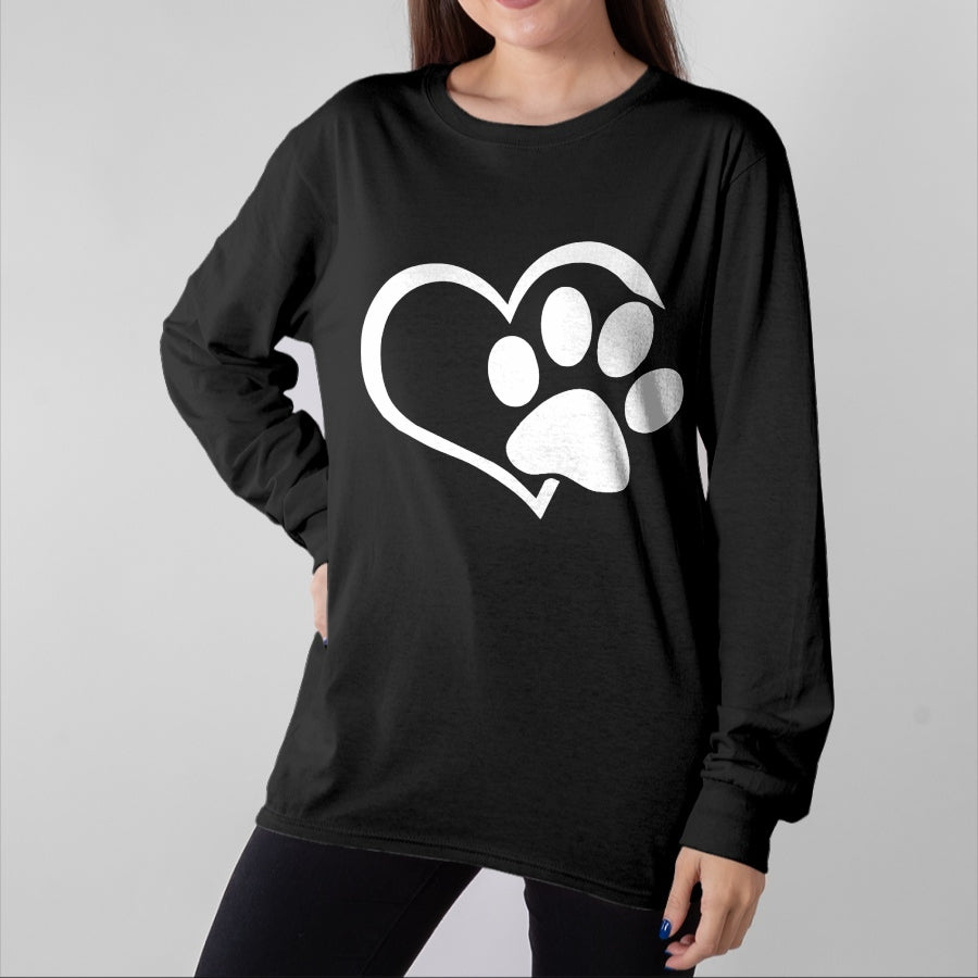 Dog Love Shirt, Dog Lover Gift T-Shirt/Hoodie/Sweatshirt HLT00 - Dog Dad Mom Puppy Shirt Love Dogs Paw Print Heart Women Men T-Shirt