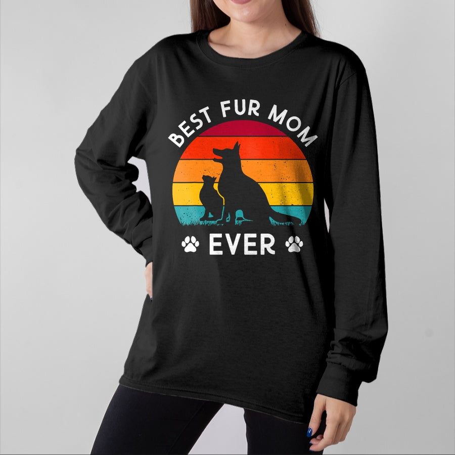 Dog Love Shirt, Dog Lover Gift T-Shirt/Hoodie/Sweatshirt HLT00 - Funny Best Fur Mom Ever Vintage Retro Dog And Cat Owner Love T-Shirt
