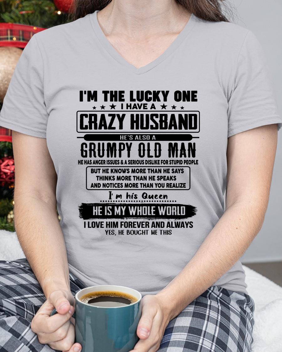 I am Lucky One I Have A Crazy Husband - Gift for Wife From Husband - TOBY00 (SKUT-LUCKYONE-00)