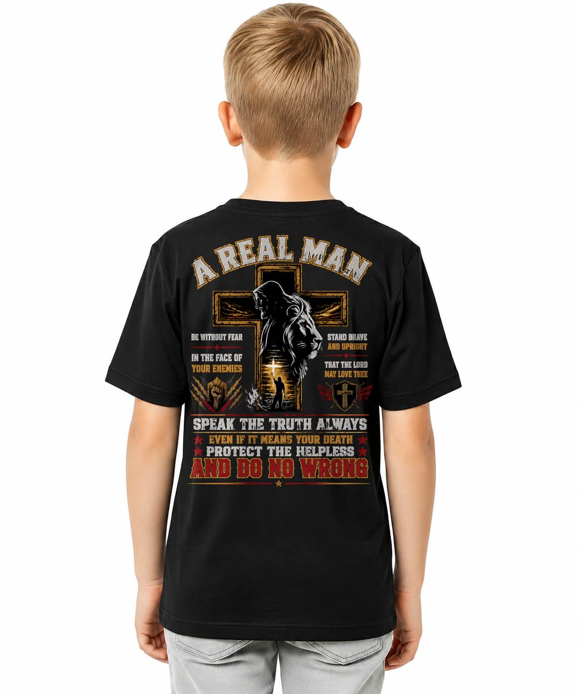 A REAL MAN STAND FIRM IN FAITH - SHIRTS FOR MEN - TOBY00 (SKU2608-613)