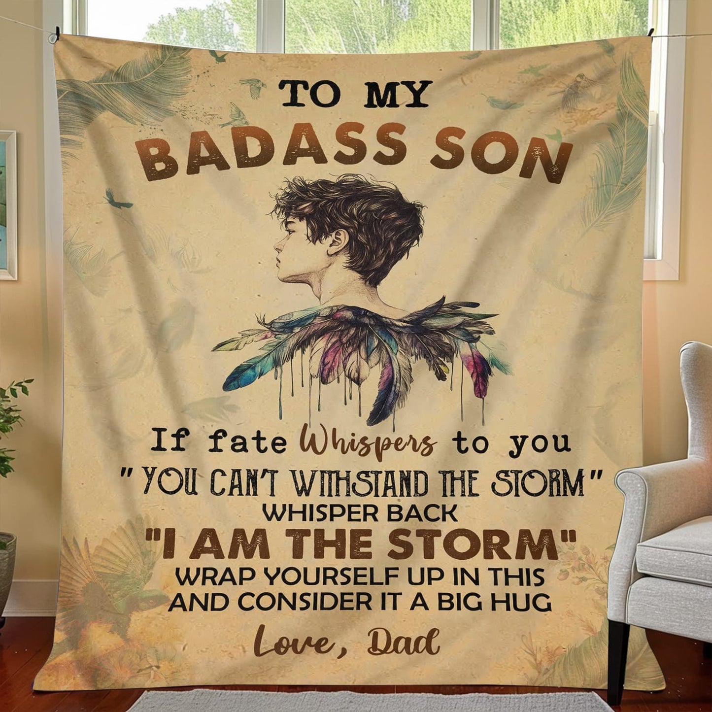 To My Badass Son – Cozy Hug Blanket By Dad - Toby00