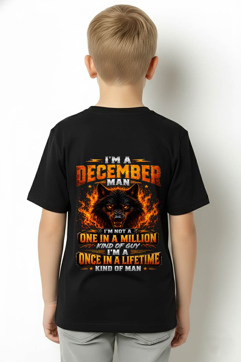 DECEMBER – "I AM A ONCE IN A LIFETIME KIND OF MAN" – T-SHIRT FOR MEN – TOBY12 (SKU2607-328-12)