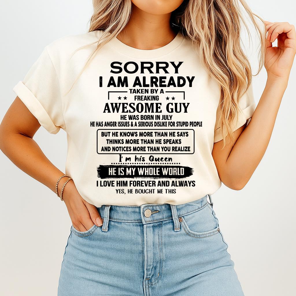 July - Awesome Guy - Perfect gift for your girlfriend or wife From Husband - TOBY07 (SKUT08-11-07)