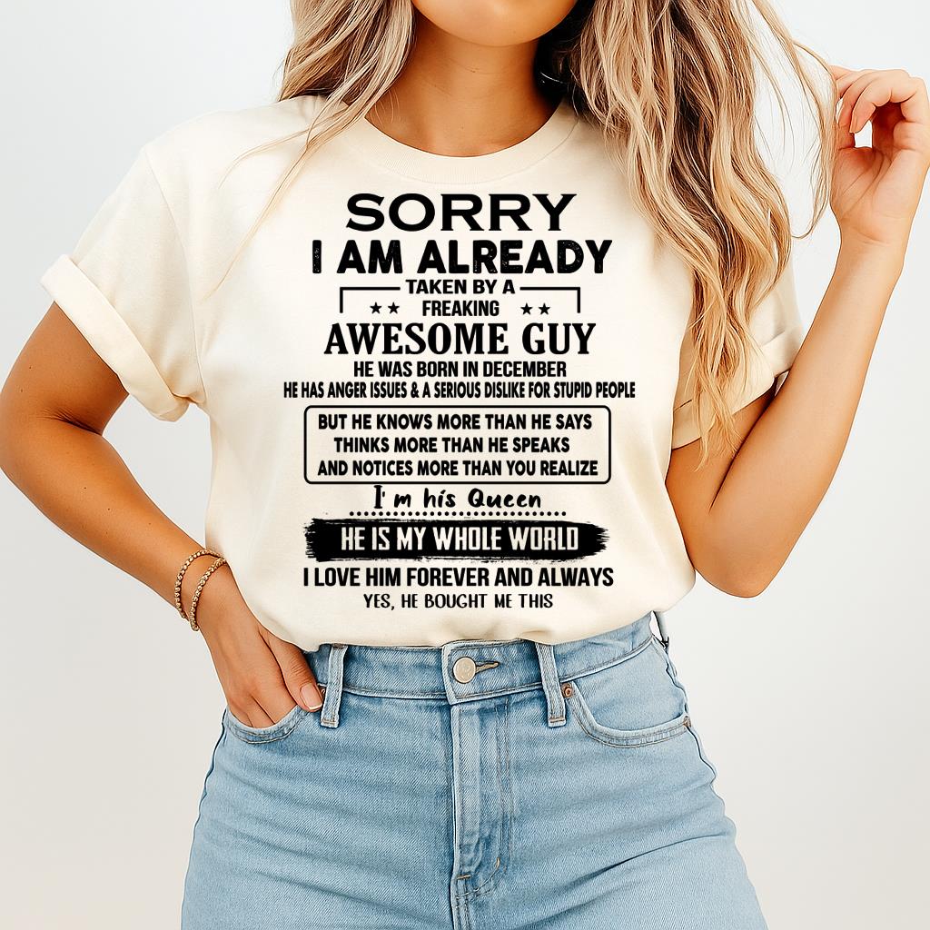 December - Awesome Guy - Perfect gift for your girlfriend or wife From Husband - TOBY12 (SKUT08-11-12)