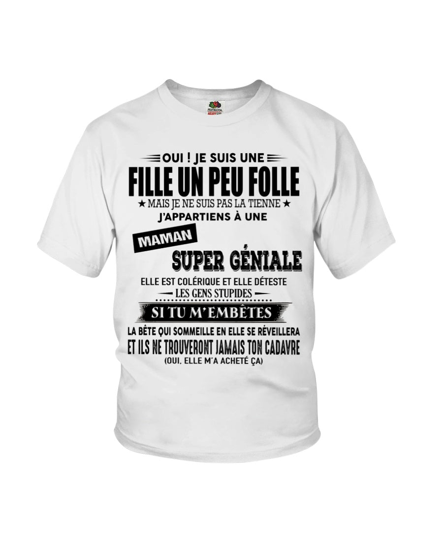 T-SHIRT JE SUIS UNE FILLE CHANCEUSE – CADEAU TOUCHANT DE MAMAN INCROYABLE - frTOBY00