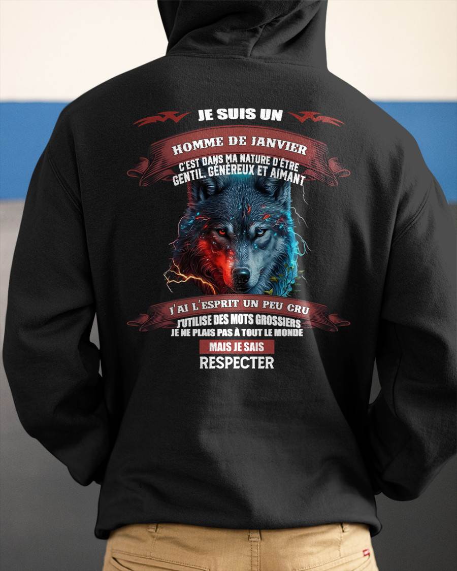 JANVIER - JE SAIS RESPECTER – T-SHIRT D’ANNIVERSAIRE POUR HOMME - frTOBY01 (SKU12-266-01)