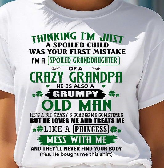 SPOILED GRANDDAUGHTER - GIFT FROM GRANDPA - TOBY00 (SKU2602-118-00)