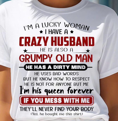 TO MY WIFE - I'M A LUCKY WOMAN - GIFT FROM HUSBAND - TOBY00 (SKU12-282-00)