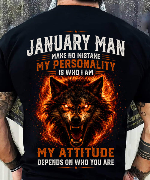 ANIMAL SPIRIT WOLF SHIRT - JANUARY MAN MAKE NO MISTAKE - toby01 (SKU2608-109-01)