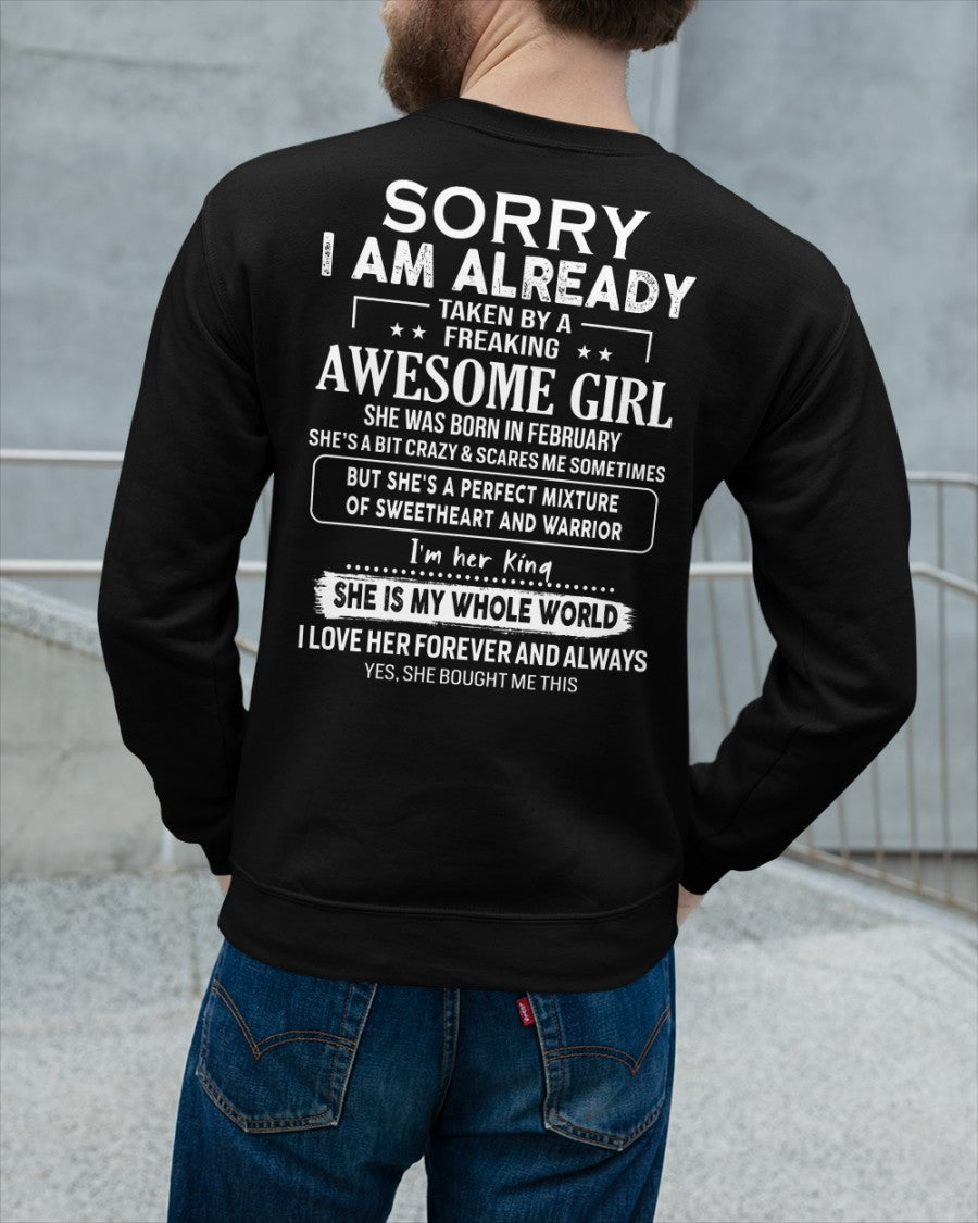 February - Awesome girl - Perfect gift for your boyfriend - (SKU04-86-02) - From Wife TOBY02