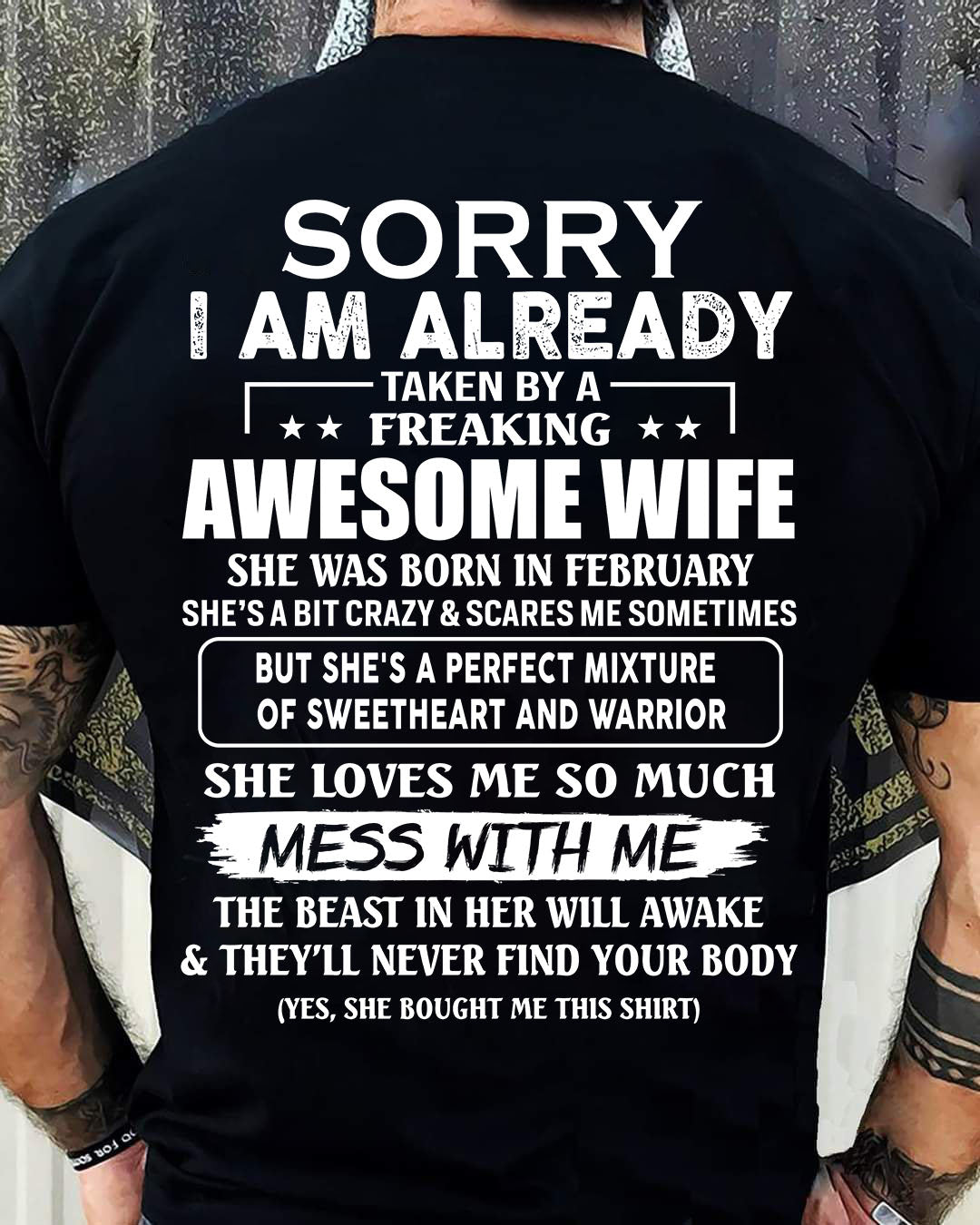 wife February - Perfect gift for your husband From Wife - TOBY02 (SKU68-86-02)