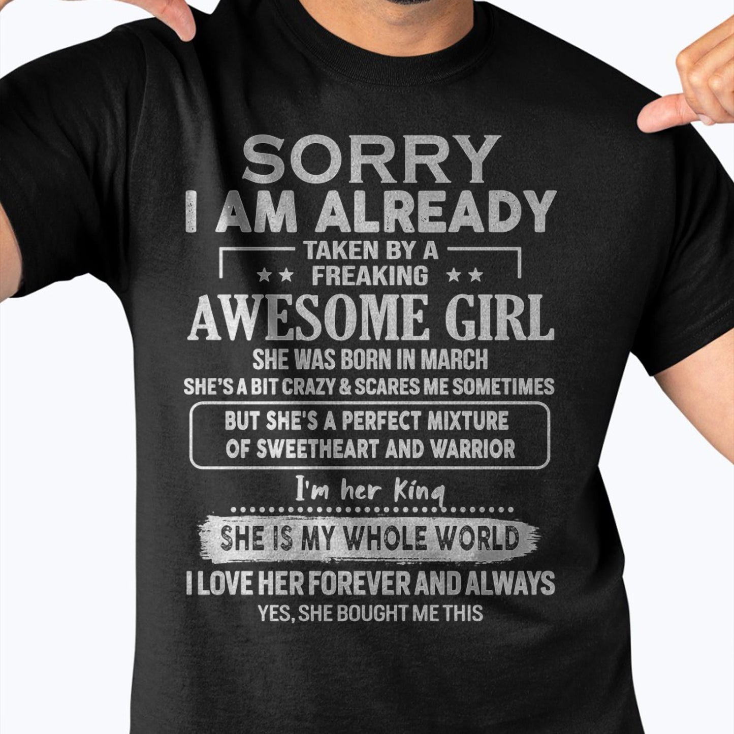 March - Awesome Girl - Perfect Gift For Boyfriend, Husband From Wife - TOBY03 (SKU04-86MT-03)