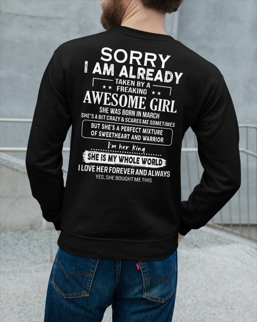 March - Awesome girl - Perfect gift for your boyfriend - (SKU04-86-03) - From Wife TOBY03
