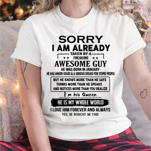 January - Awesome Guy - Perfect gift for your girlfriend or wife From Husband - TOBY01  (SKUT08-11-01)