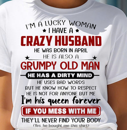 APRIL - TO MY WIFE - I'M A LUCKY WOMAN - GIFT FROM HUSBAND - TOBY04 (SKU12-282-04)