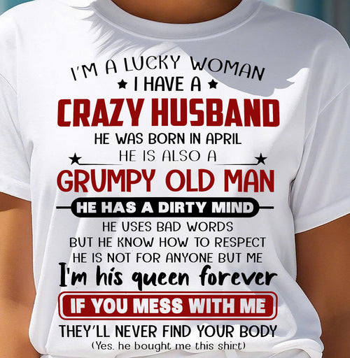 APRIL - TO MY WIFE - I'M A LUCKY WOMAN - GIFT FROM HUSBAND - TOBY04 (SKU12-282-04)