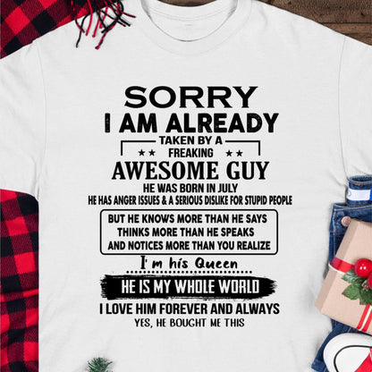 July - Awesome Guy - Perfect gift for your girlfriend or wife From Husband - TOBY07 (SKUT08-11-07)