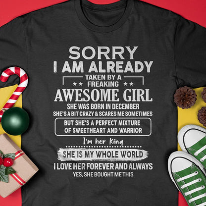 December - Awesome Girl - Perfect Gift For Your Boyfriend, Husband From Wife - TOBY12 (SKU04-86MT-12)
