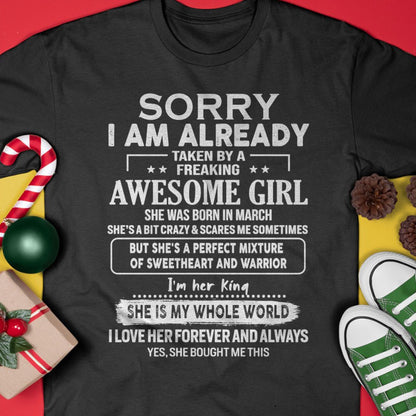 March - Awesome Girl - Perfect Gift For Boyfriend, Husband From Wife - TOBY03 (SKU04-86MT-03)