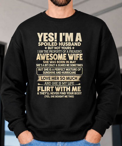 MAY, "I'M A SPOILED GRUMPY OLD MAN BUT NOT YOUR" - Gift For Husband From Wife - TOBY05 (SKU2610-97-05)