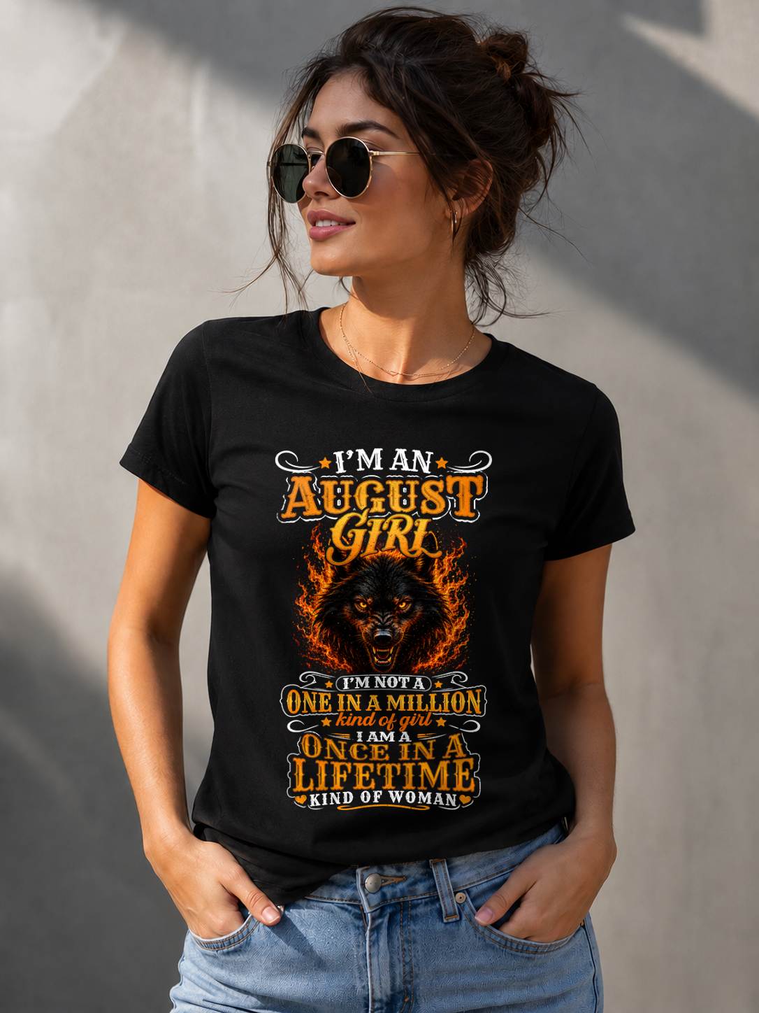 AUGUST – "I AM A ONCE IN A LIFETIME KIND OF WOMAN" – YELLOW VERSION – T – SHIRT FOR WOMEN – TIEN08 (SKU2607-327-08)