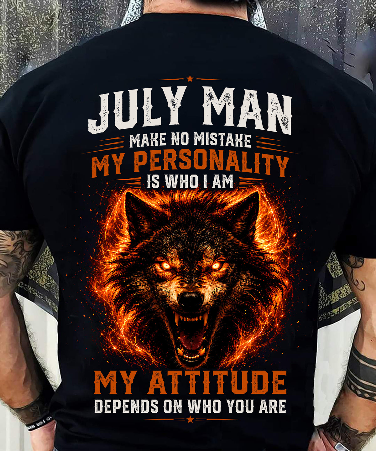 ANIMAL SPIRIT WOLF SHIRT - JULY MAN MAKE NO MISTAKE  - TOBY07 (SKU2608-109-07)
