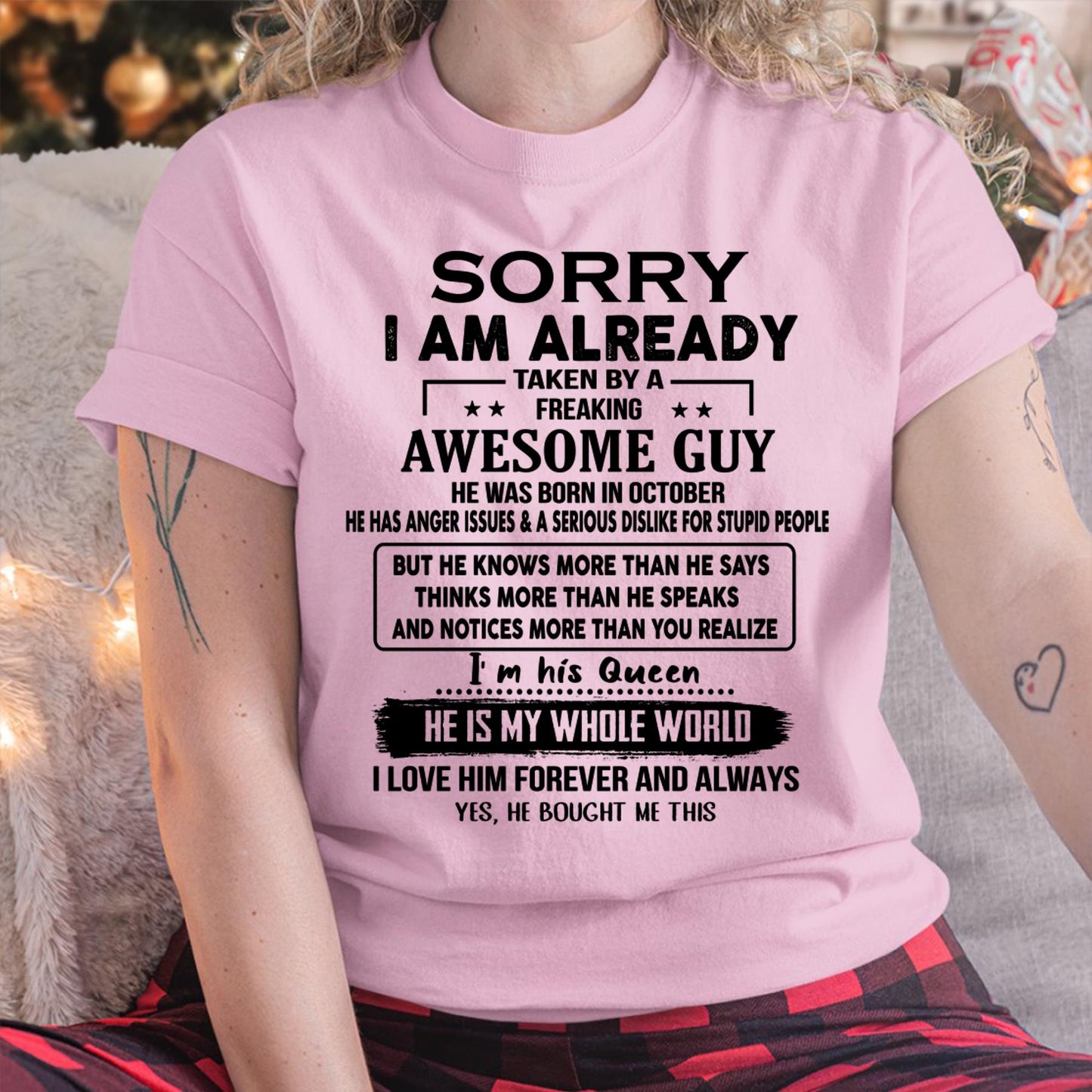 October - Awesome Guy - Perfect gift for your girlfriend or wife  From Husband - TOBY10 (SKUT08-11-10)