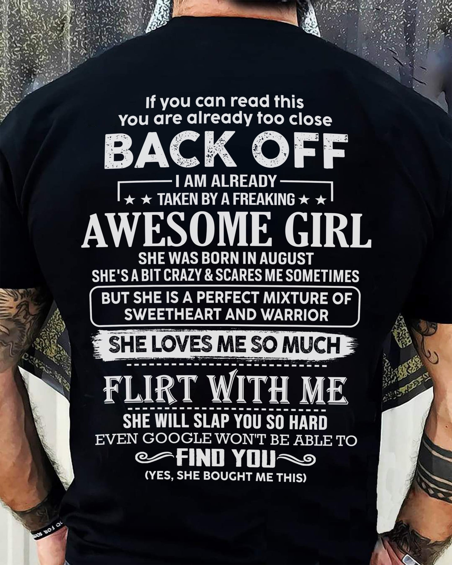 August ��� Awesome Girlfriend Born In August ��� Special gift for your Boyfriend ��� From Wife TOBY08 (SKU06-25-08)