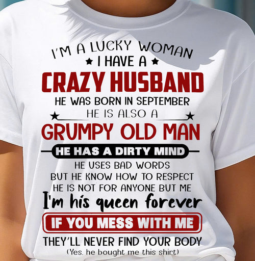SEPTEMBER - TO MY WIFE - I'M A LUCKY WOMAN - GIFT FROM HUSBAND - TOBY09 (SKU12-282-09)