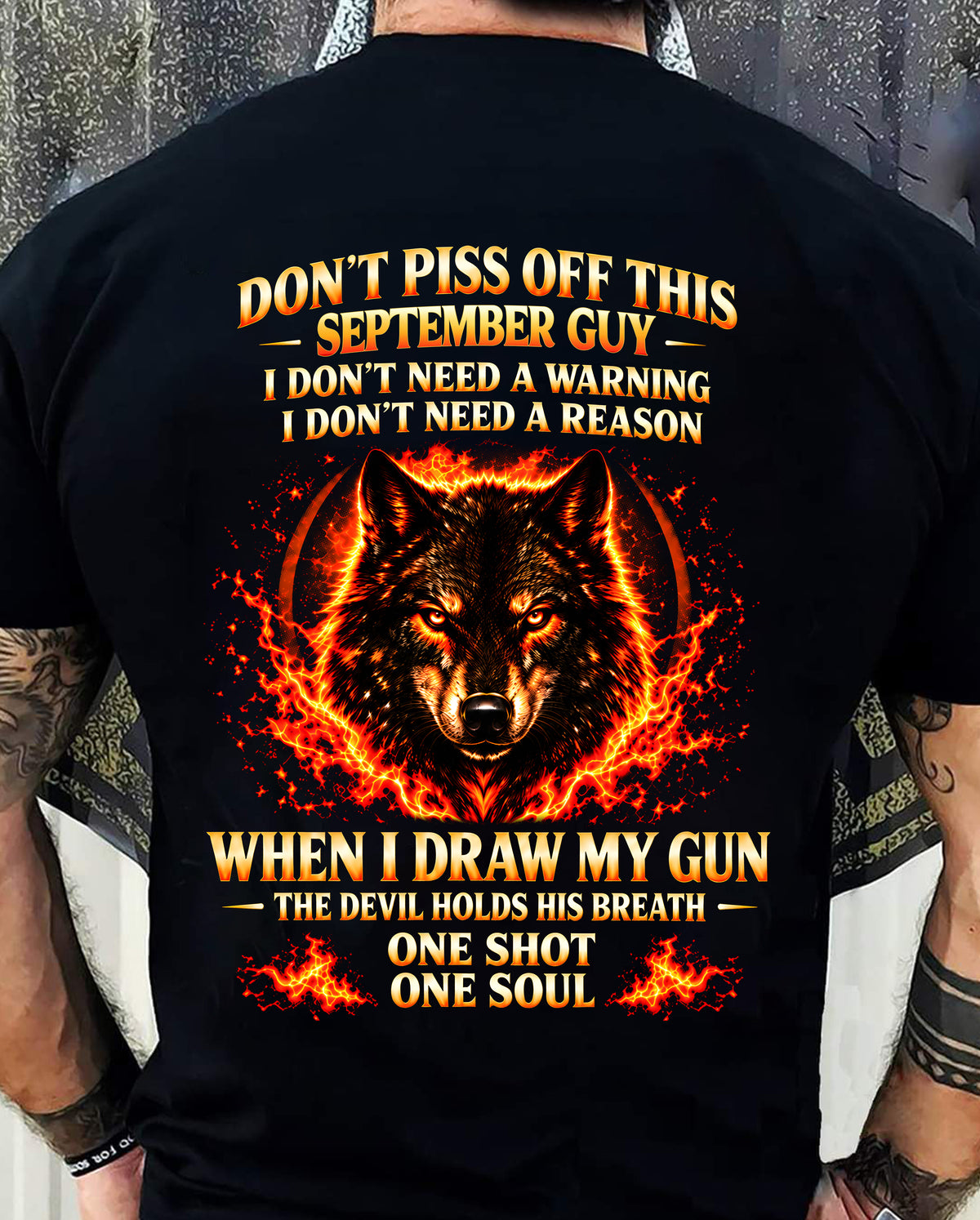 ANIMAL SPIRIT WOLF SHIRT,  SEPTEMBER MAN DON'T PISS OF THIS - TOBY MALE09 (SKU2608-114-9)