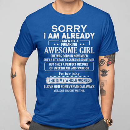 November - Awesome Girl - Perfect Gift For Your Boyfriend, Husband From Wife - TOBY11 (SKU04-86MT-11)