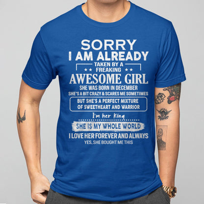 December - Awesome Girl - Perfect Gift For Your Boyfriend, Husband From Wife - TOBY12 (SKU04-86MT-12)