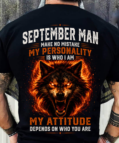 ANIMAL SPIRIT WOLF SHIRT - SEPTEMBER MAN MAKE NO MISTAKE - toby09 (SKU2608-109-09)