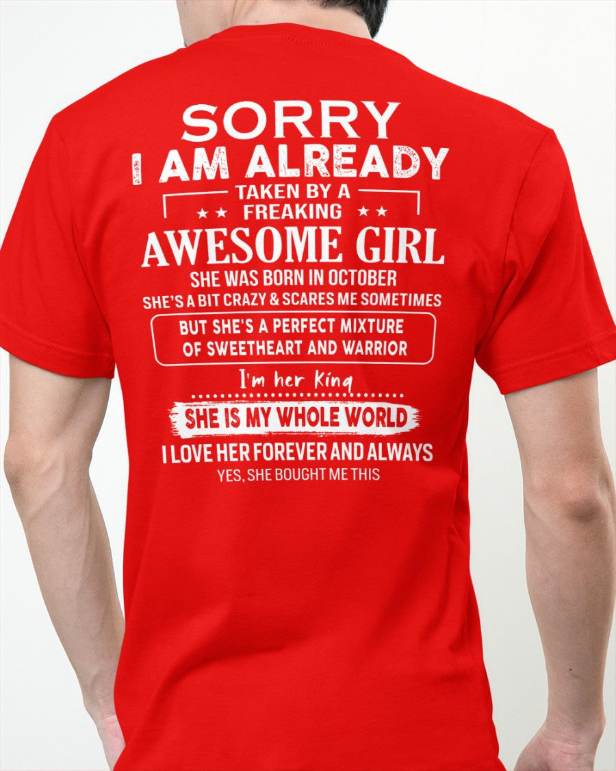 October - Awesome girl - Perfect gift for your boyfriend - (SKU04-86-10) - From Wife TOBY10