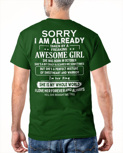 October - Awesome girl - Perfect gift for your boyfriend - (SKU04-86-10) - From Wife TOBY10