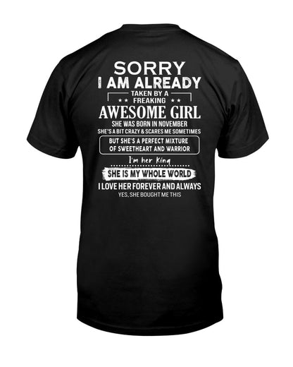 November - Awesome girl - Perfect gift for your boyfriend - (SKU04-86-11) - From Wife TOBY11