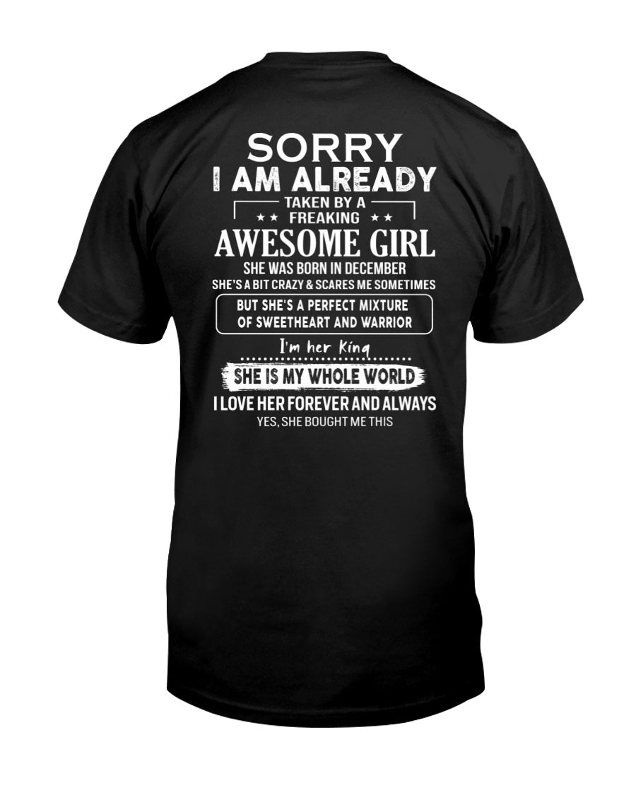 December - Awesome girl - Perfect gift for your boyfriend - (SKU04-86-12) - From Wife TOBY12