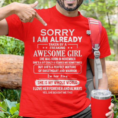 November - Awesome Girl - Perfect Gift For Your Boyfriend, Husband From Wife - TOBY11 (SKU04-86MT-11)
