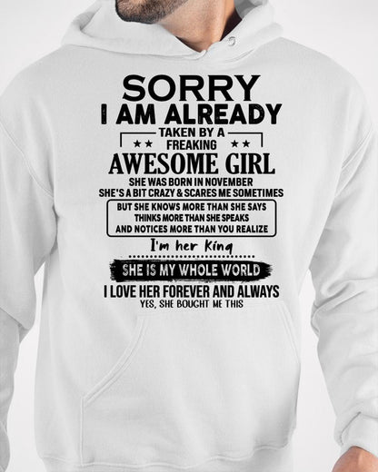 November - Awesome Girl born in November - Special gift for your boyfriend - From Wife TOBY11 (SKU.AT16)