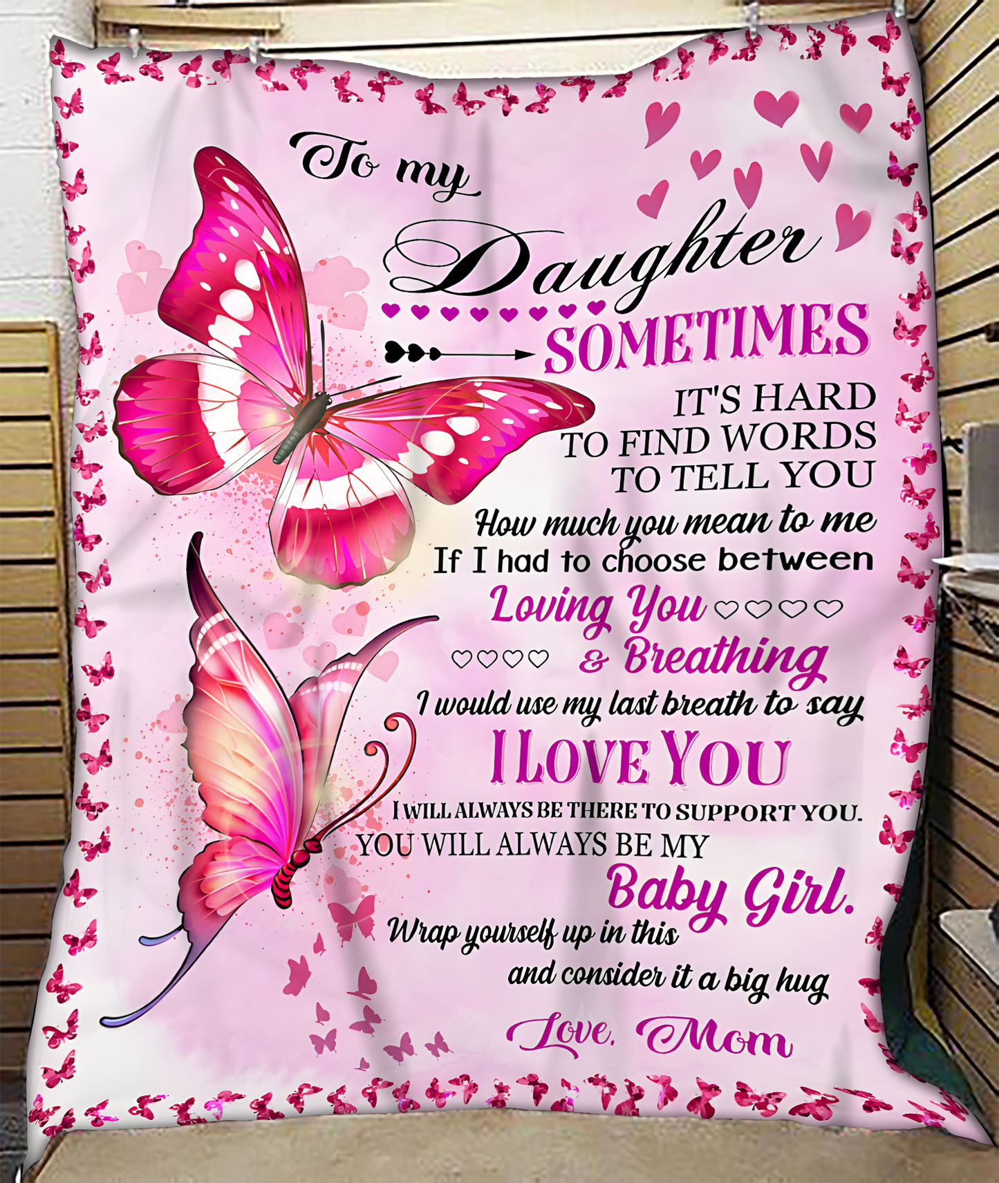 BLANKET FOR DAUGHTER – COMFORT & WARMTH GIFT FROM MOM Sherpa Fleece Quilt Blanket TOBY00