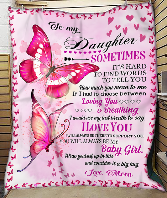 BLANKET FOR DAUGHTER – COMFORT & WARMTH GIFT FROM MOM Sherpa Fleece Quilt Blanket TOBY00